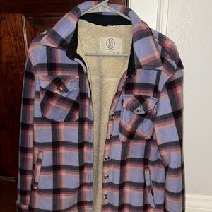 Plaid Jacket with Sherpa Lining